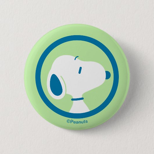 pinda's | Snoopy Blue Deco Dreams Ronde Button 5,7 Cm (Voorkant)