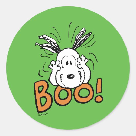 pinda's | Snoopy Boo Ronde Sticker (Voorkant)