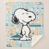pinda's | Snoopy Comic Pattern Sherpa Deken (Voorkant)
