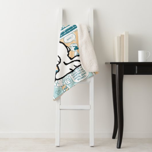 pinda's | Snoopy Comic Pattern Sherpa Deken (In situ)