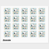 pinda's | Snoopy Comic Pattern Vierkante Sticker (Vel)