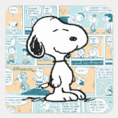 pinda's | Snoopy Comic Pattern Vierkante Sticker (Voorkant)