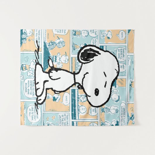 pinda's | Snoopy Comic Pattern Wandkleed (Voorkant (horizontaal))