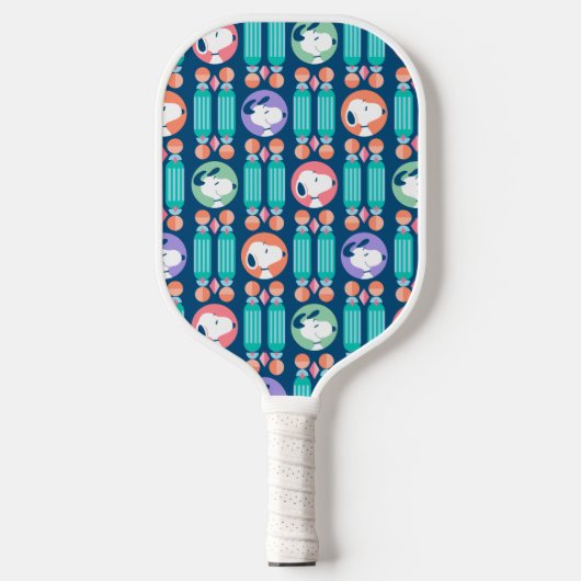 pinda's | Snoopy Dark Blue Deco Dreams Patroon Pickleball Paddle (Voorkant)