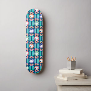 pinda's Snoopy Dark Blue Deco Dreams Patroon Skateboard