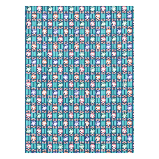 pinda's | Snoopy Dark Blue Deco Dreams Patroon Tafelkleed (Voorkant)