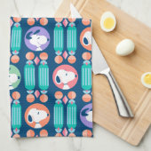 pinda's | Snoopy Dark Blue Deco Dreams Patroon Theedoek (Quarter Fold)