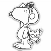 pinda's | Snoopy de Flying Ace BW Sticker (Voorkant)
