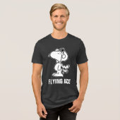 pinda's | Snoopy de Flying Ace BW Tri-Blend Shirt (Voorkant volledig)