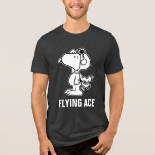 pinda's   Snoopy de Flying Ace BW Tri-Blend Shirt