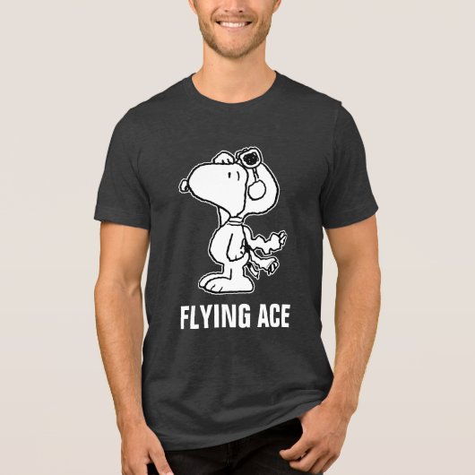 pinda's | Snoopy de Flying Ace BW Tri-Blend Shirt (Voorkant)