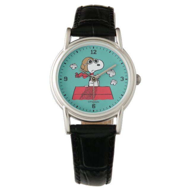 pinda's | Snoopy de Flying Ace Horloge (Voorkant)