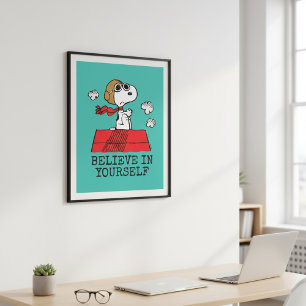 pinda's Snoopy de Flying Ace Jouw namen toevoe Poster