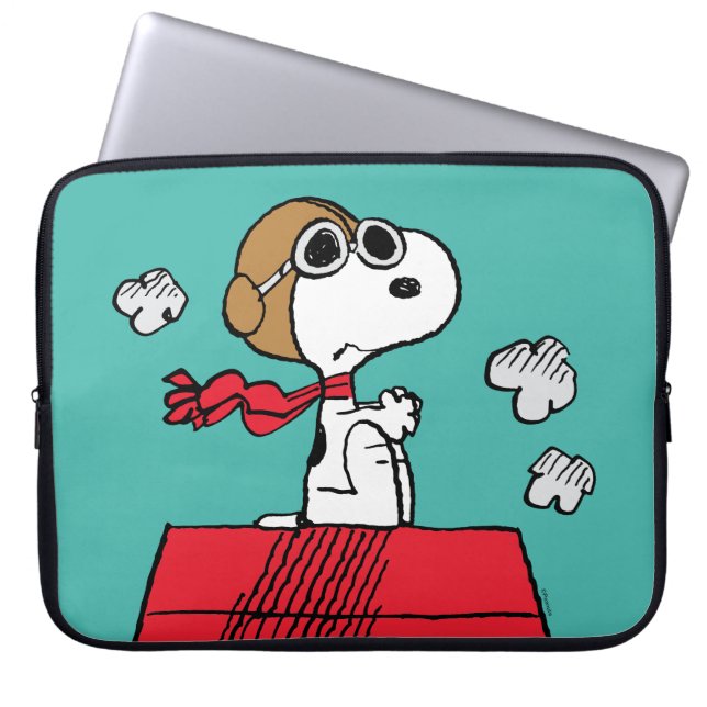 pinda's | Snoopy de Flying Ace Laptop Sleeve (Voorkant)