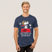 Pinda's| Snoopy de Flying Ace Tri-Blend Shirt (Voorkant volledig)