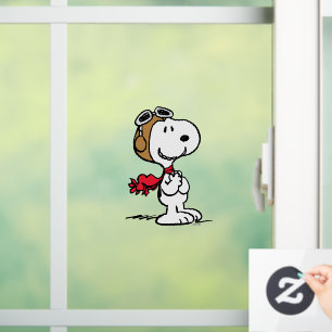 pinda's   Snoopy de vliegende luie Raamsticker