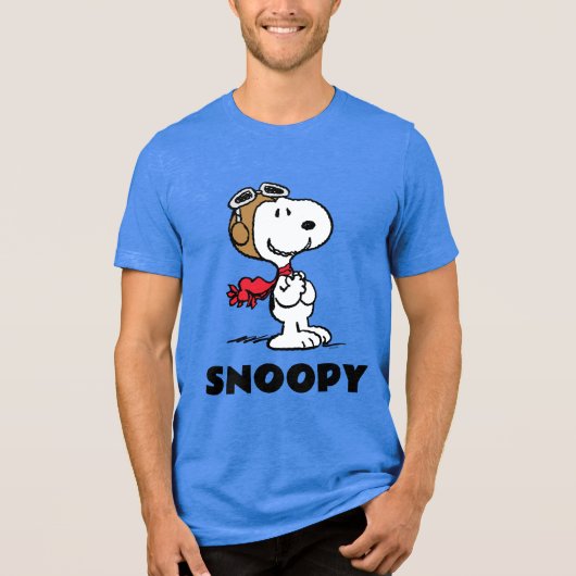 pinda's | Snoopy de vliegende luie Tri-Blend Shirt (Voorkant)