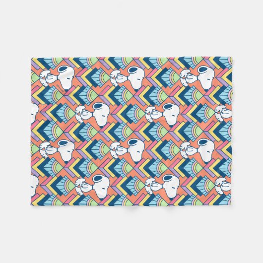 pinda's | Snoopy Deco Dreams Patroon Fleece Deken (Voorkant (Horizontaal))