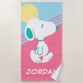 pinda's | Snoopy Deco Dreams Sun | Jouw namen toev Strandlaken (Voorkant)