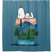 pinda's | Snoopy Dog Sunset Uitzicht Douchegordijn (Voorkant)