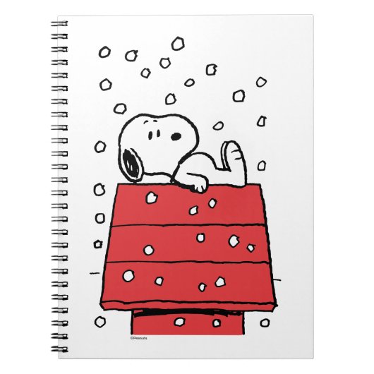 pinda's | Snoopy Doghouse Snowflakes Notitieboek (Voorkant)