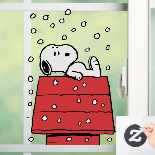 pinda's | Snoopy Doghouse Snowflakes Raamsticker (Huis)