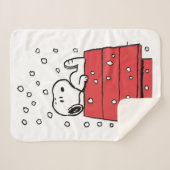 pinda's | Snoopy Doghouse Snowflakes Sherpa Deken (Voorkant (horizontaal))