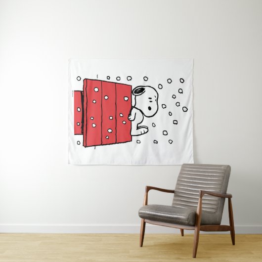 pinda's | Snoopy Doghouse Snowflakes Wandkleed (In Situ (horizontaal))