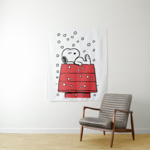 pinda's Snoopy Doghouse Snowflakes Wandkleed