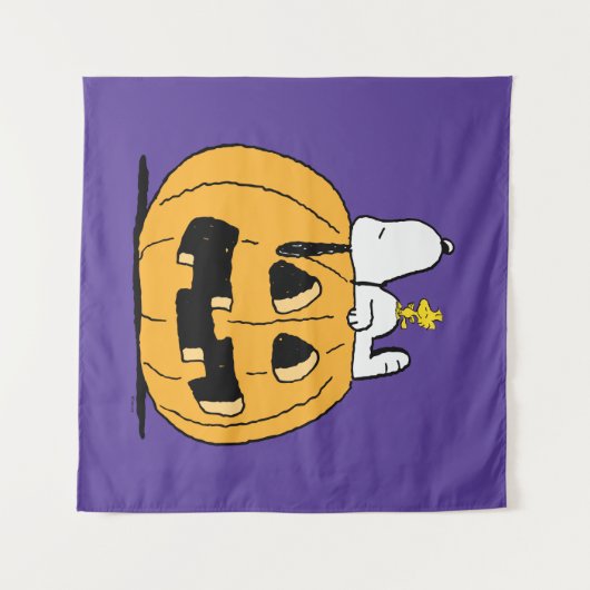pinda's | Snoopy en Woodstock Jack-O-Lantern Wandkleed (Voorkant (horizontaal))