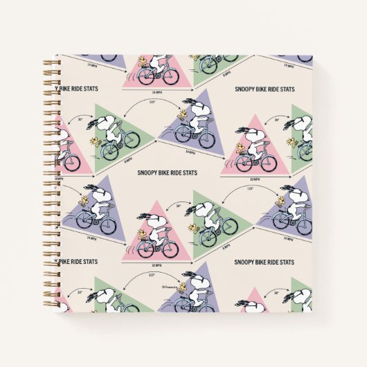 Pinda's | Snoopy Fietsrit Stats Notitieboek (Voorkant)