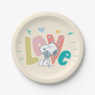 pinda's Snoopy Flower Love Papieren Bordje