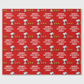 pinda's | Snoopy & Friends Winter | Jouw namen toe Cadeaupapier (Vlak)