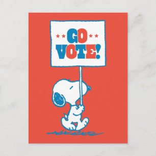 pinda's Snoopy - Go Vote Sign. Briefkaart
