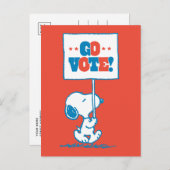 pinda's | Snoopy - Go Vote Sign. Briefkaart (Voorkant / Achterkant)