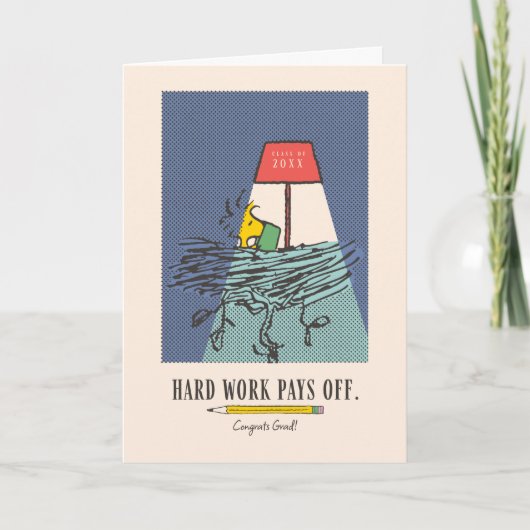 Pinda's Snoopy Goed Werk Loont Afstuderen Kaart (Voorkant)