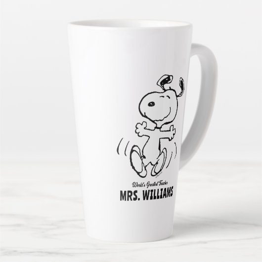 pinda's | Snoopy Greatest Teacher Personalized Latte Mok (Rechterhoek)