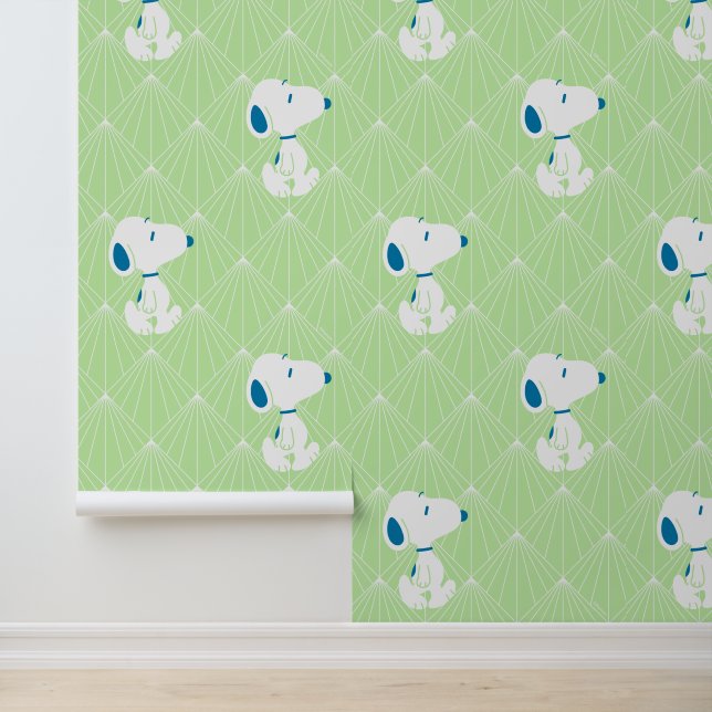 pinda's | Snoopy Green Deco Dreams Patroon Behang (Applicatie)