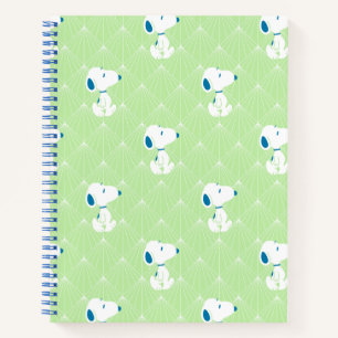 pinda's   Snoopy Green Deco Dreams Patroon Notitieboek