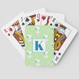 pinda's   Snoopy Green Deco Dreams Patroon Pokerkaarten
