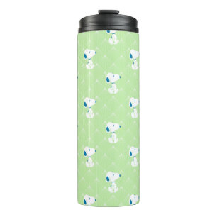 pinda's   Snoopy Green Deco Dreams Patroon Thermosbeker