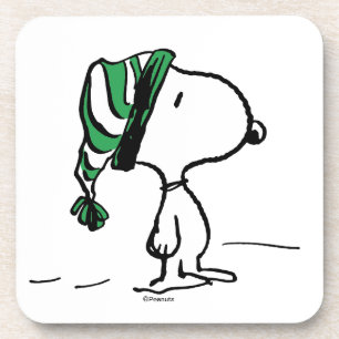 pinda's   Snoopy Green Snow Pet Bier Onderzetter