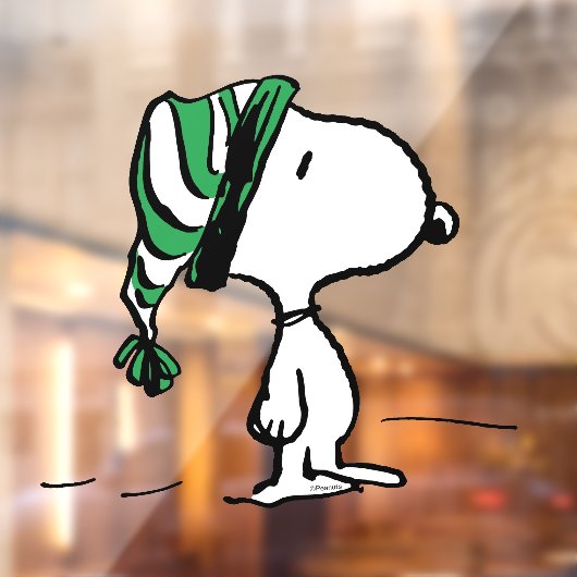 pinda's | Snoopy Green Snow Pet Raamsticker (Vel 2)