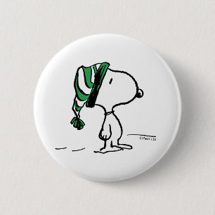 pinda's   Snoopy Green Snow Pet Ronde Button 5,7 Cm