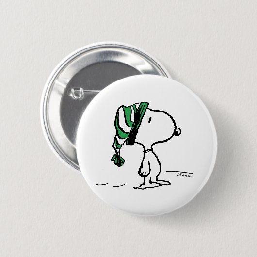 pinda's | Snoopy Green Snow Pet Ronde Button 5,7 Cm (Voorkant /achterkant)