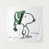 pinda's | Snoopy Green Snow Pet Wandkleed (Voorkant)