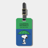 pinda's | Snoopy Green Umbrella Bagagelabel (Voorkant verticaal)