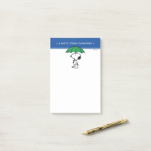 pinda's | Snoopy Green Umbrella Post-it® Notes (Op bureau)