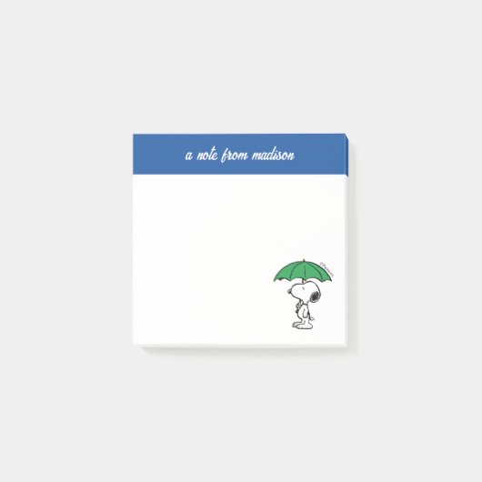 pinda's | Snoopy Green Umbrella Post-it® Notes (Voorkant)