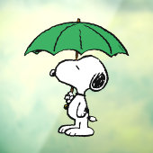 pinda's | Snoopy Green Umbrella Raamsticker (Vel 3)